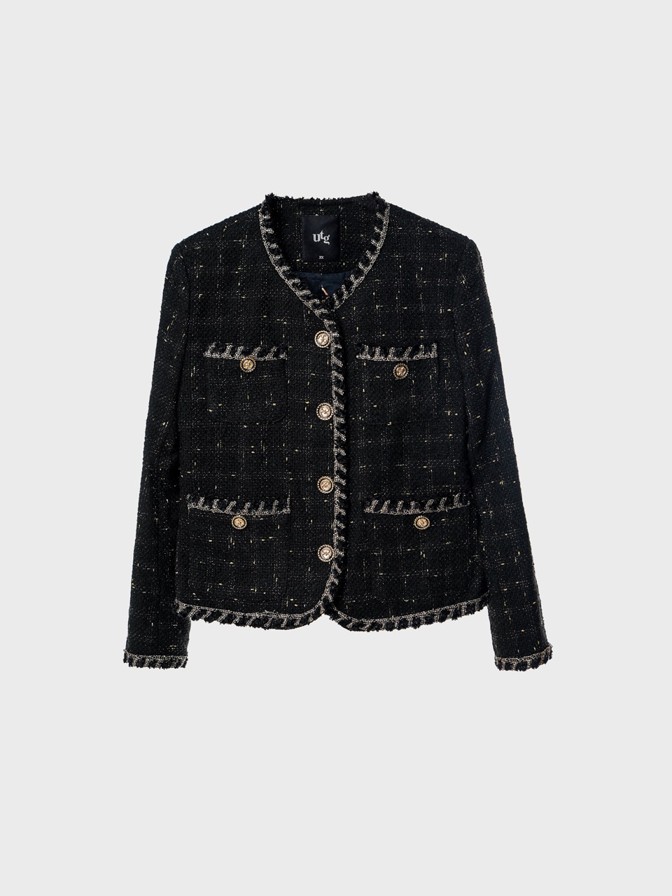 Metallic-Button Bouclé Tweed Jacket (woman)