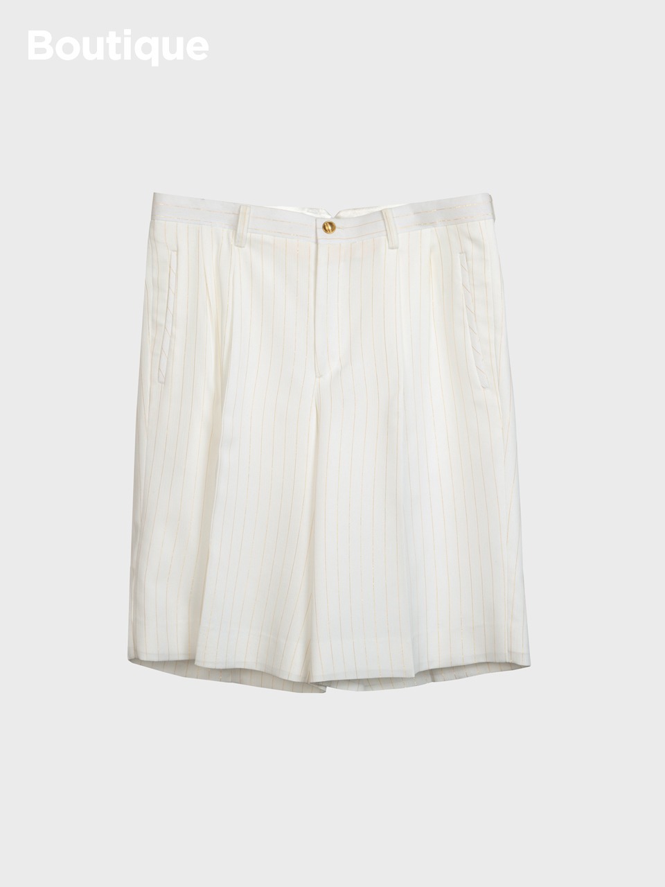 Pinstriped Pleated Shorts for man
