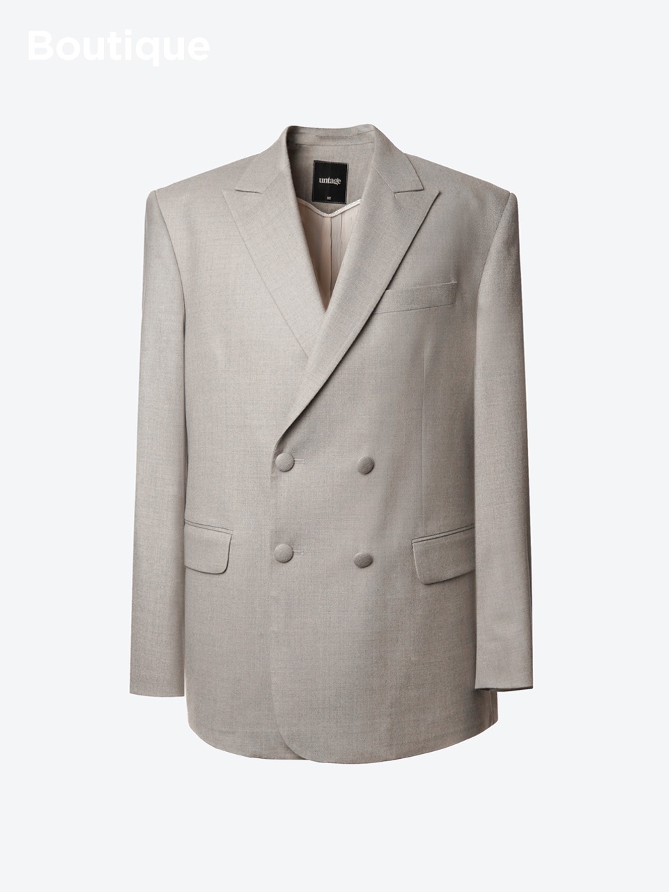 Double-Breasted Cashmere Blazer (grey)