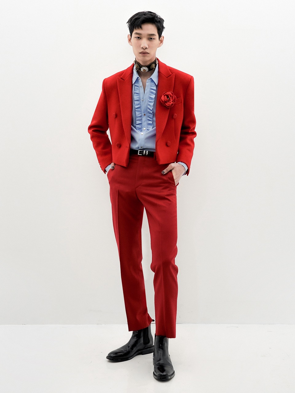 Wool-Twill Trousers (red)